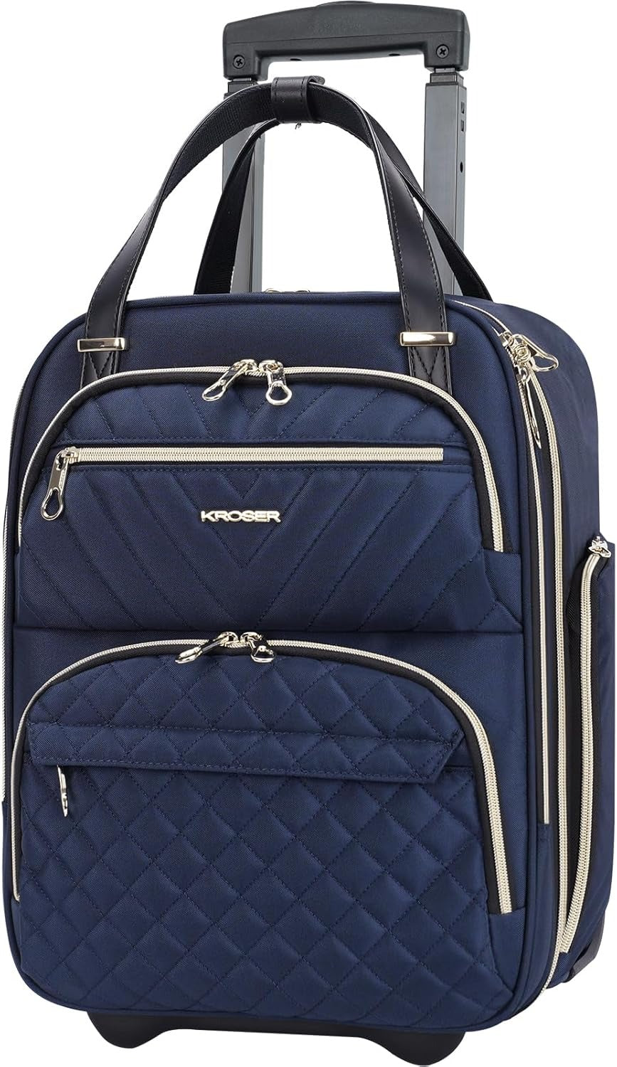KROSER 16 Inch Underseat Carry-On Suitcase with Laptop Compartment