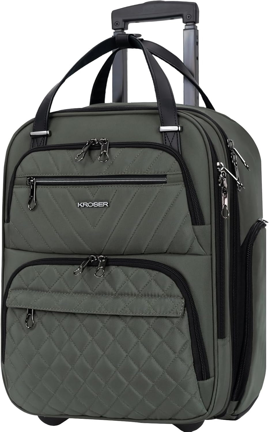 KROSER 16 Inch Underseat Carry-On Suitcase with Laptop Compartment