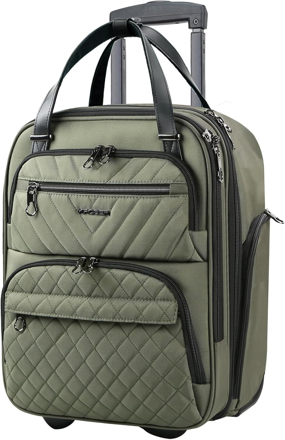 KROSER 16 Inch Underseat Carry-On Suitcase with Laptop Compartment