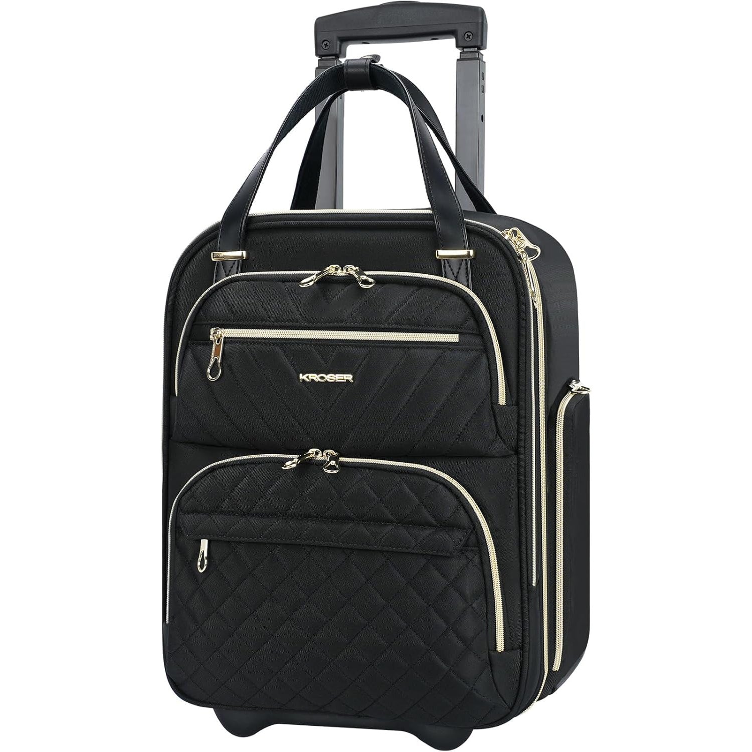 KROSER 16 Inch Underseat Carry-On Suitcase with Laptop Compartment