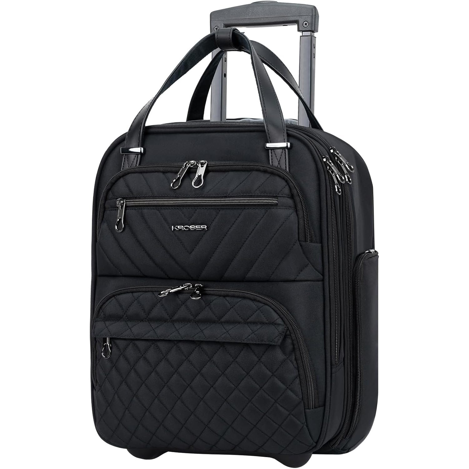 KROSER 16 Inch Underseat Carry-On Suitcase with Laptop Compartment