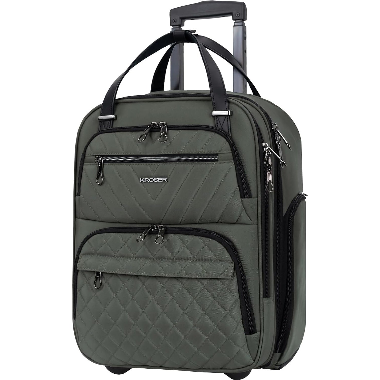 KROSER 16 Inch Underseat Carry-On Suitcase with Laptop Compartment