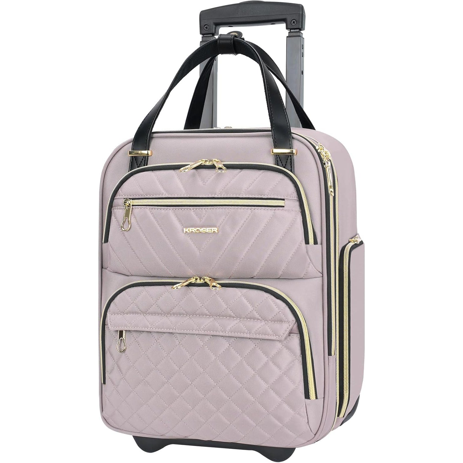 KROSER 16 Inch Underseat Carry-On Suitcase with Laptop Compartment