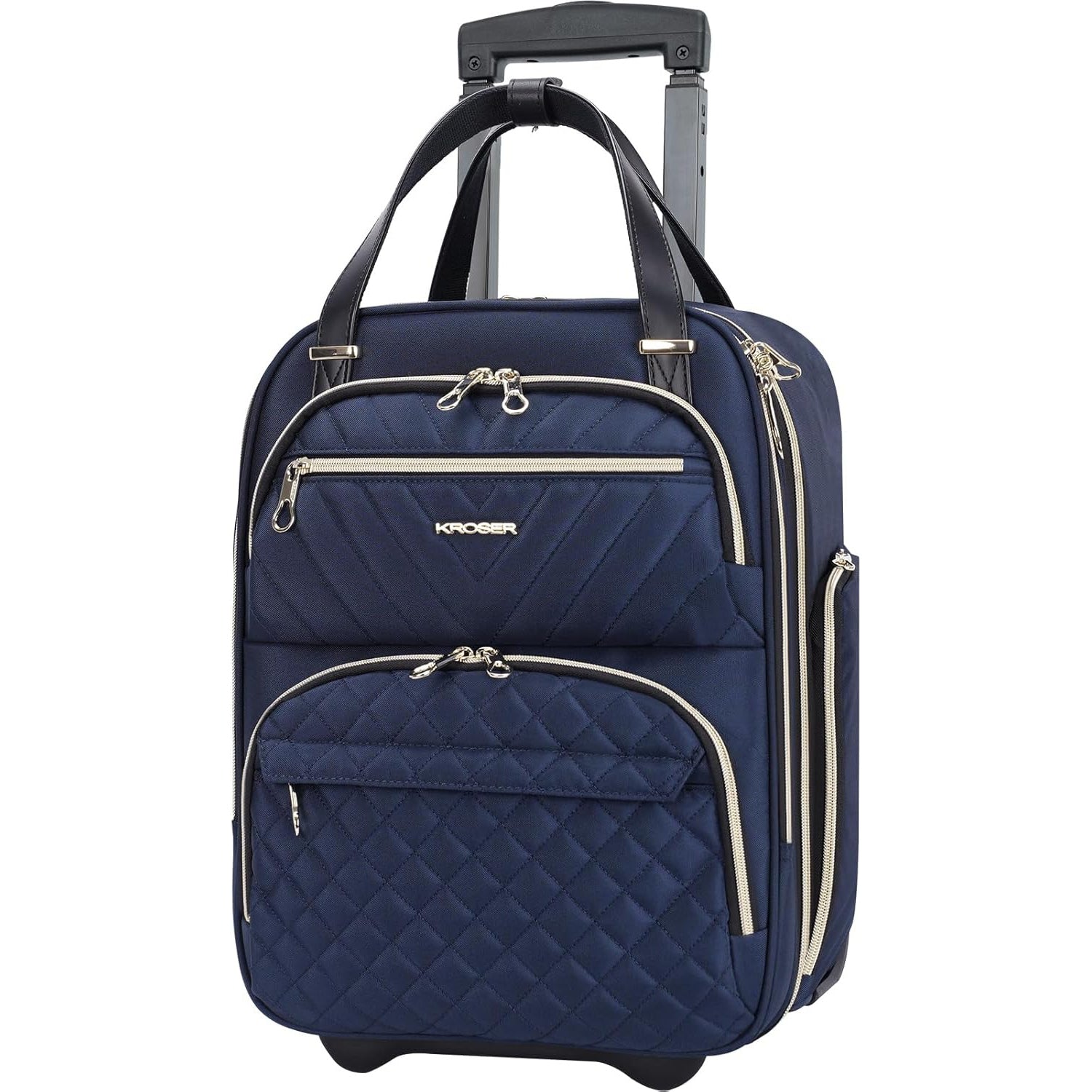 KROSER 16 Inch Underseat Carry-On Suitcase with Laptop Compartment