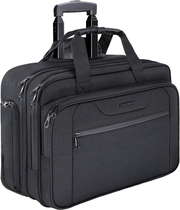 KROSER 17.3" Rolling Laptop Briefcase with RFID