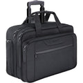 Black rolling laptop briefcase with telescoping handle and top carry strap