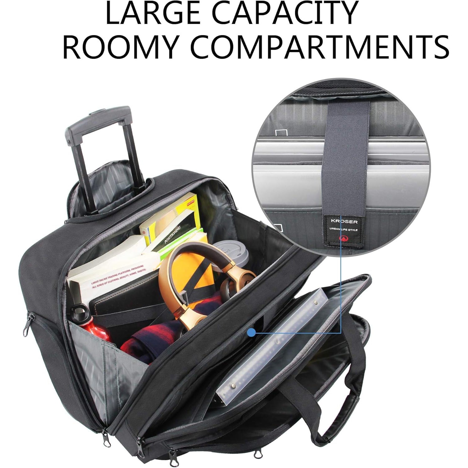 KROSER 17.3" Rolling Laptop Bag for Business Travel