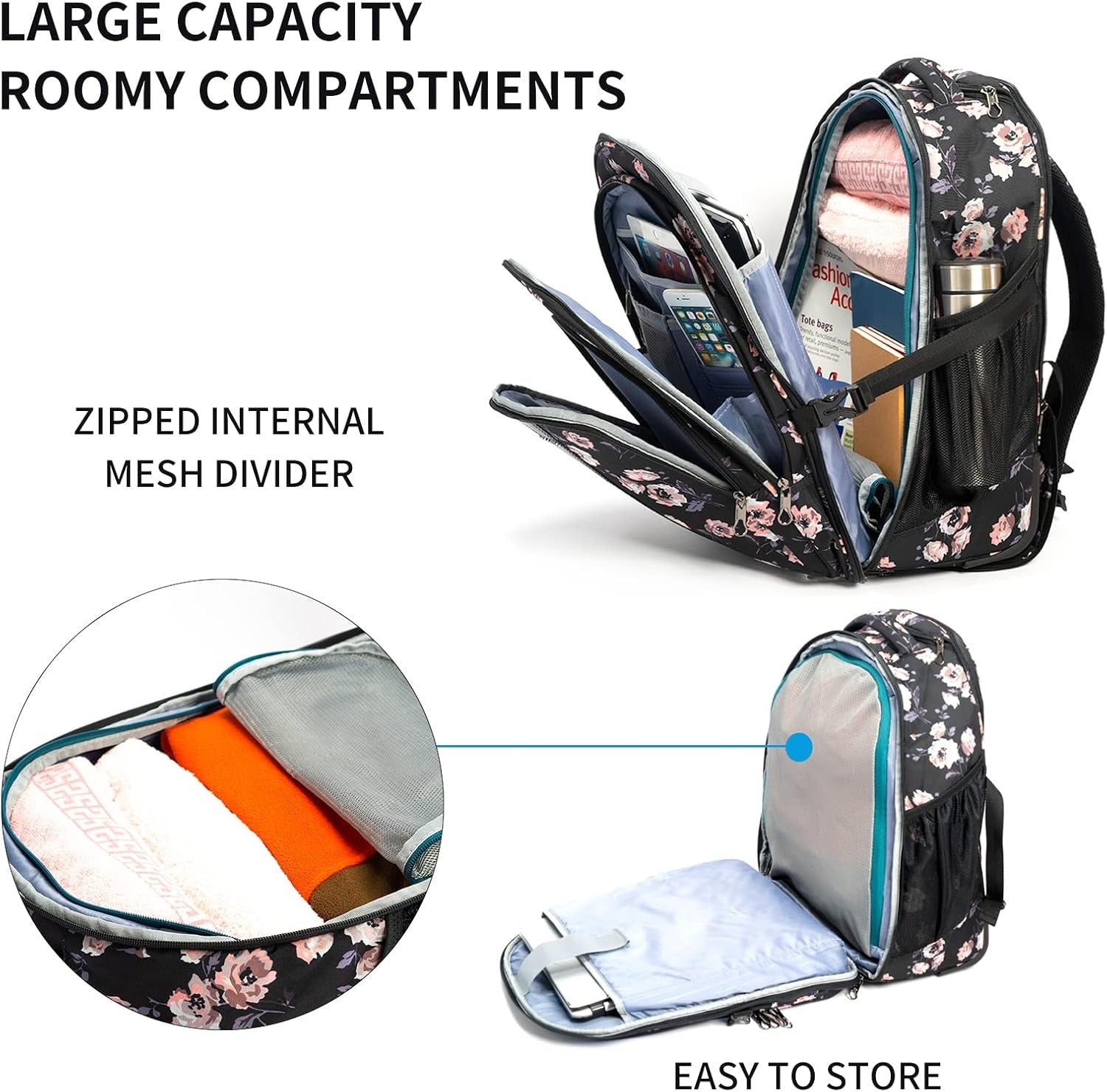 KROSER 17" Rolling Laptop Backpack with RFID