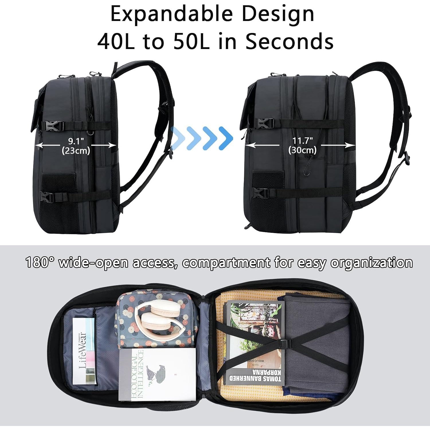 KROSER 17.3 Inch Carry On Travel Laptop Backpack, Flight Approved Computer Bag