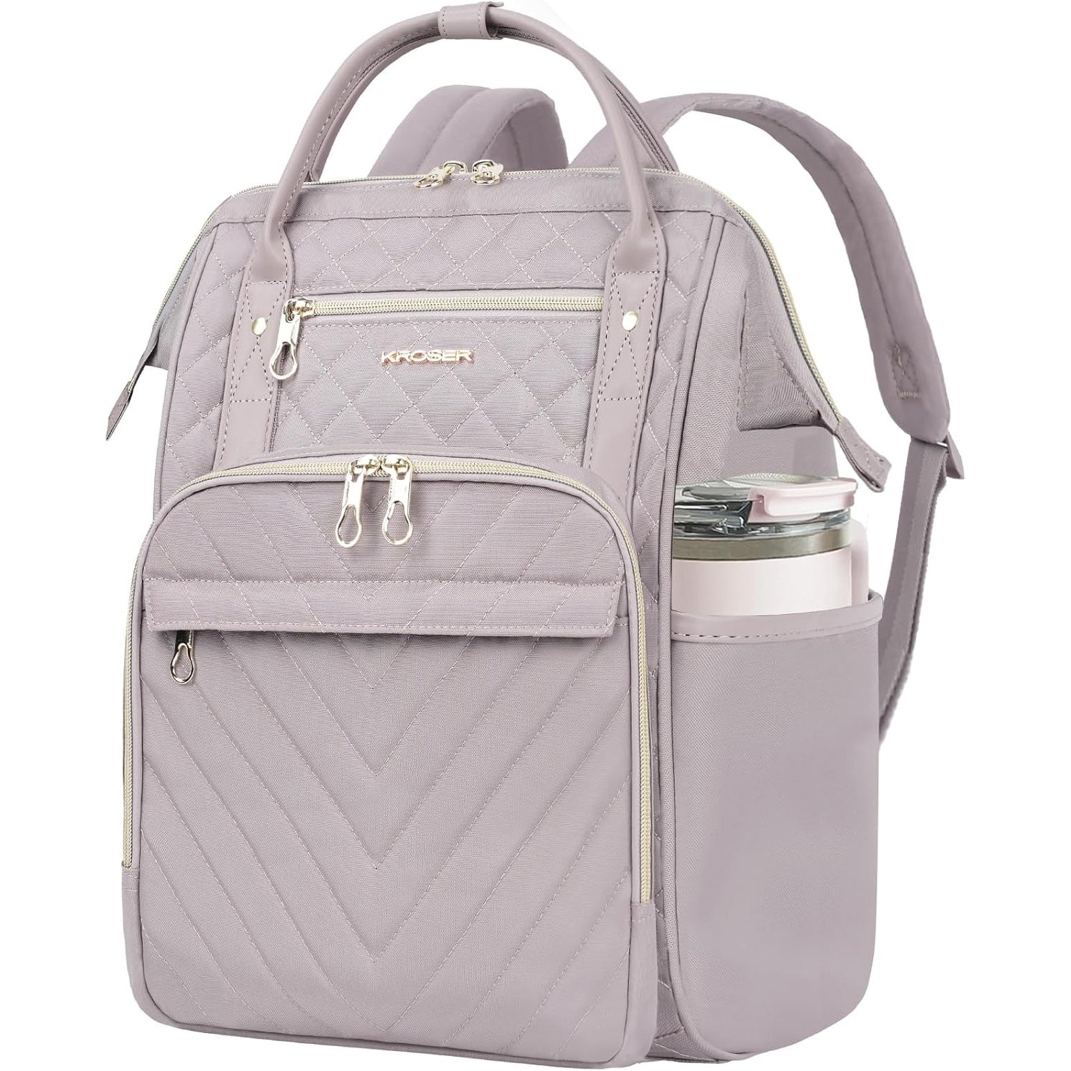 KROSER 17 Inch Quilted USB Laptop Backpack