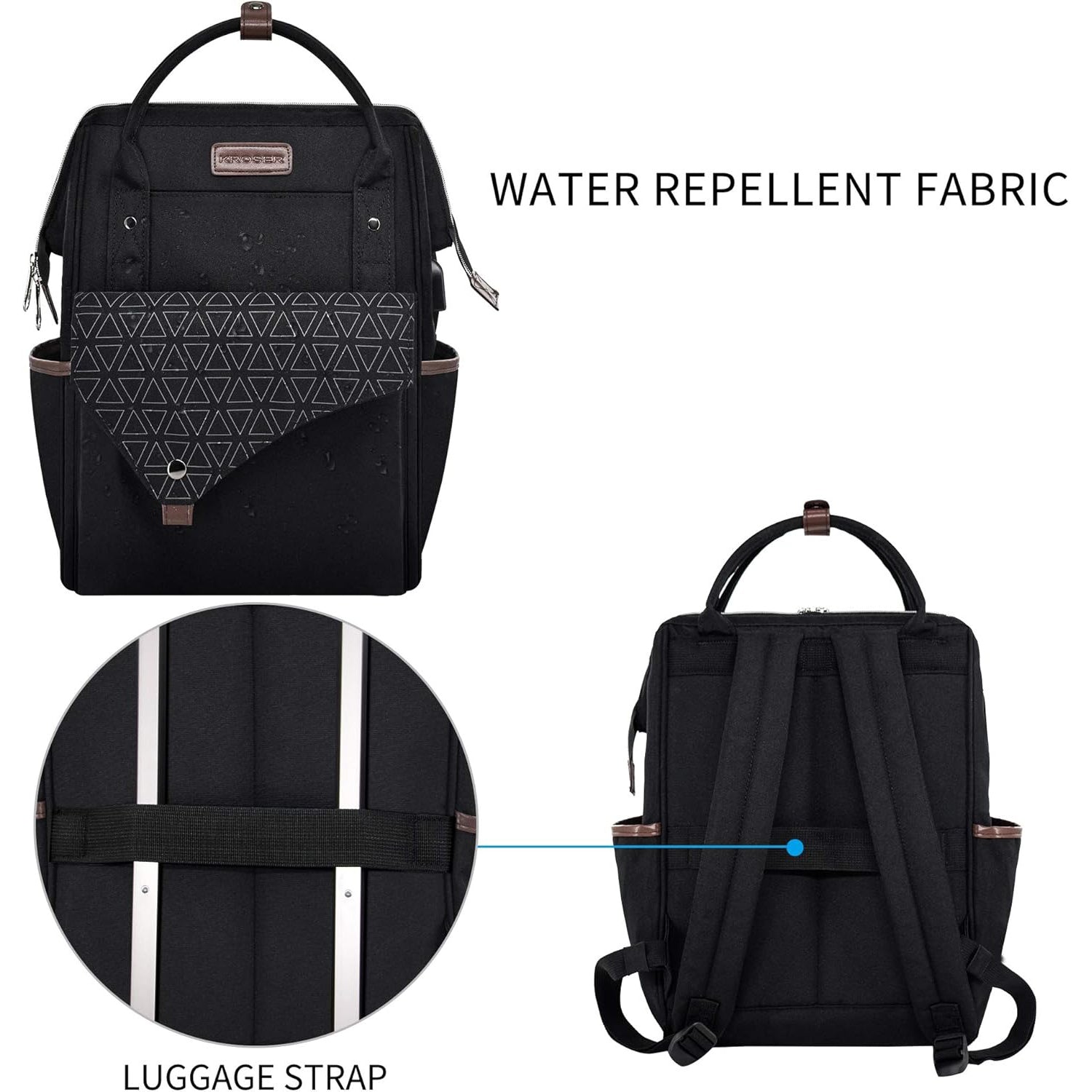 KROSER 15.6" Lightweight Laptop Backpack with USB