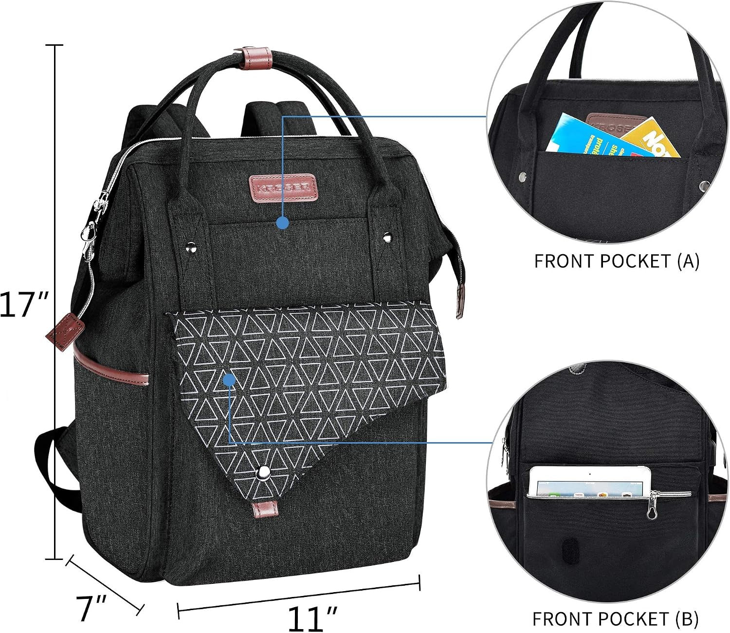 KROSER 15.6" Lightweight Laptop Backpack with USB