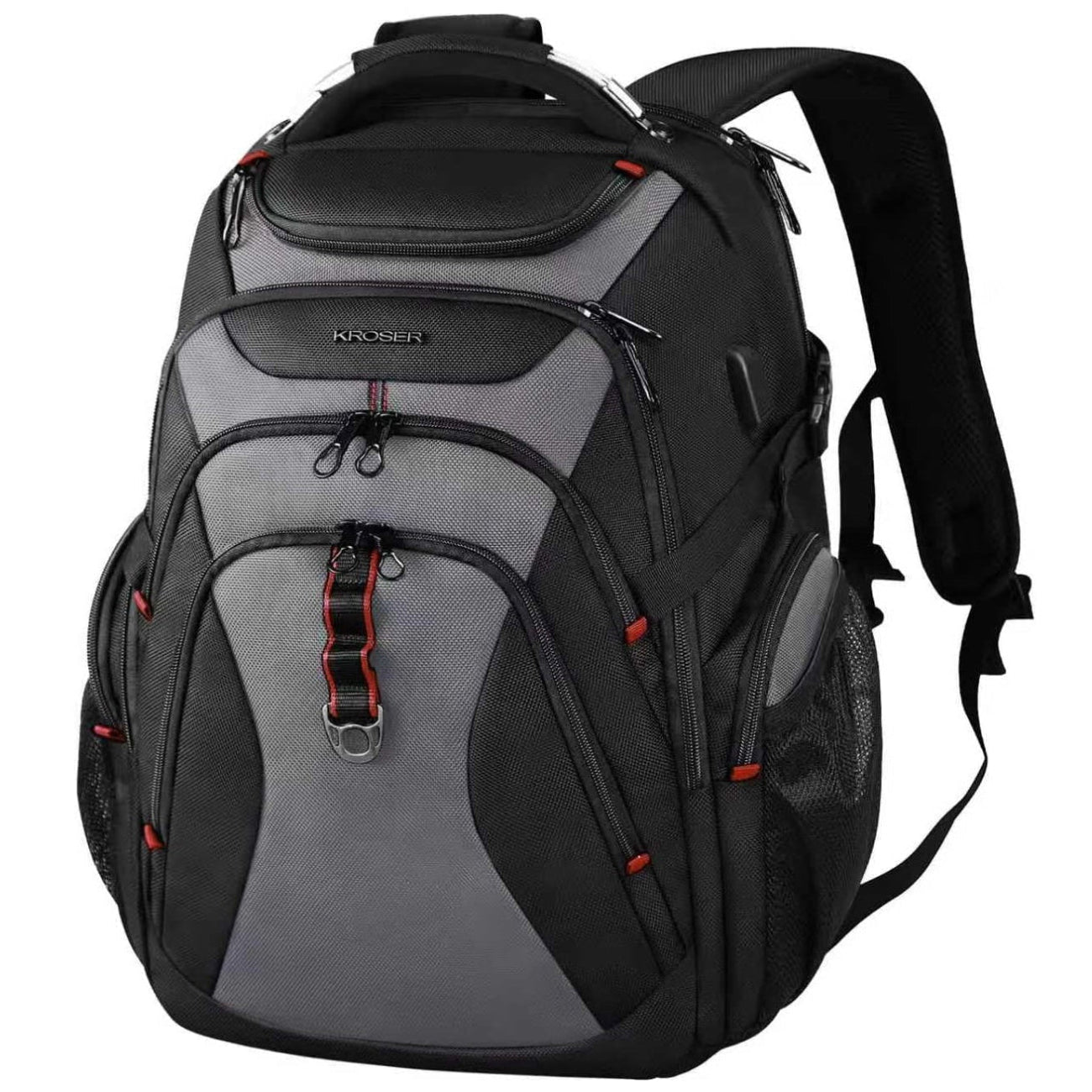 KROSER Travel Laptop Backpack 17.3 Inch XL Heavy Duty Computer Backpack with Hard Shell Saferoom RFID Pockets Water-Repellent Business College Daypa