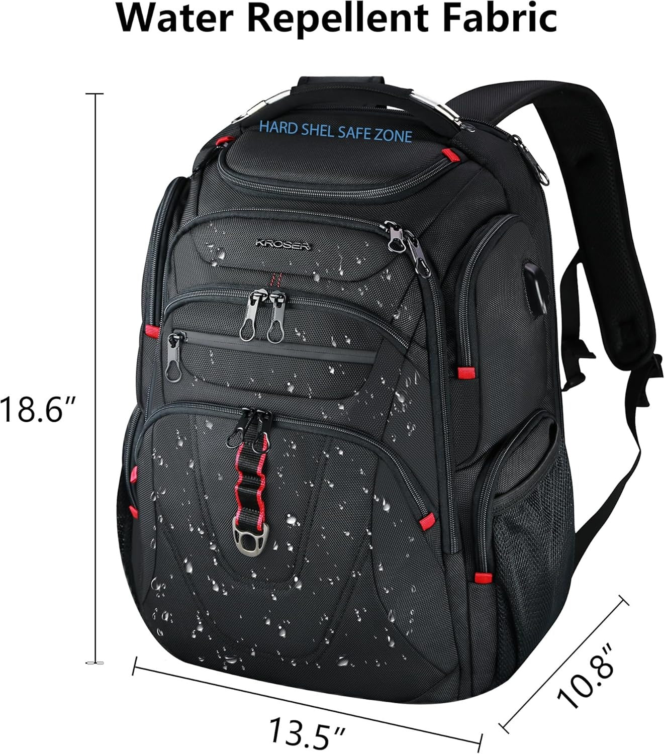KROSER 17.3" TSA Laptop Backpack with USB & RFID