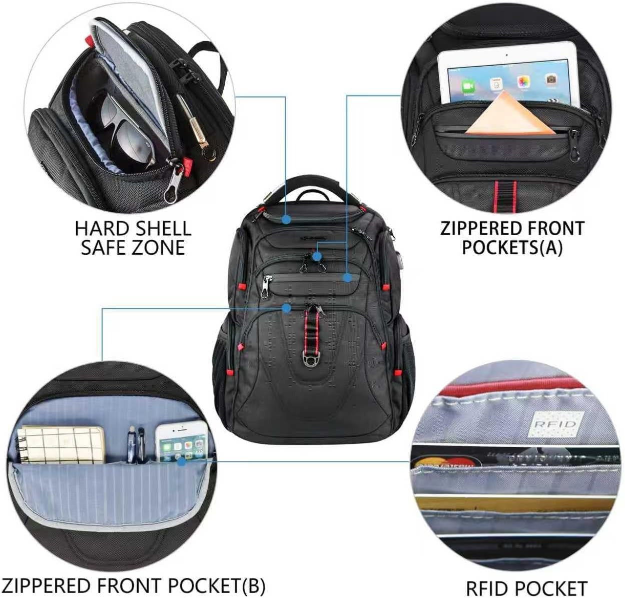 KROSER 17.3" TSA Laptop Backpack with USB & RFID