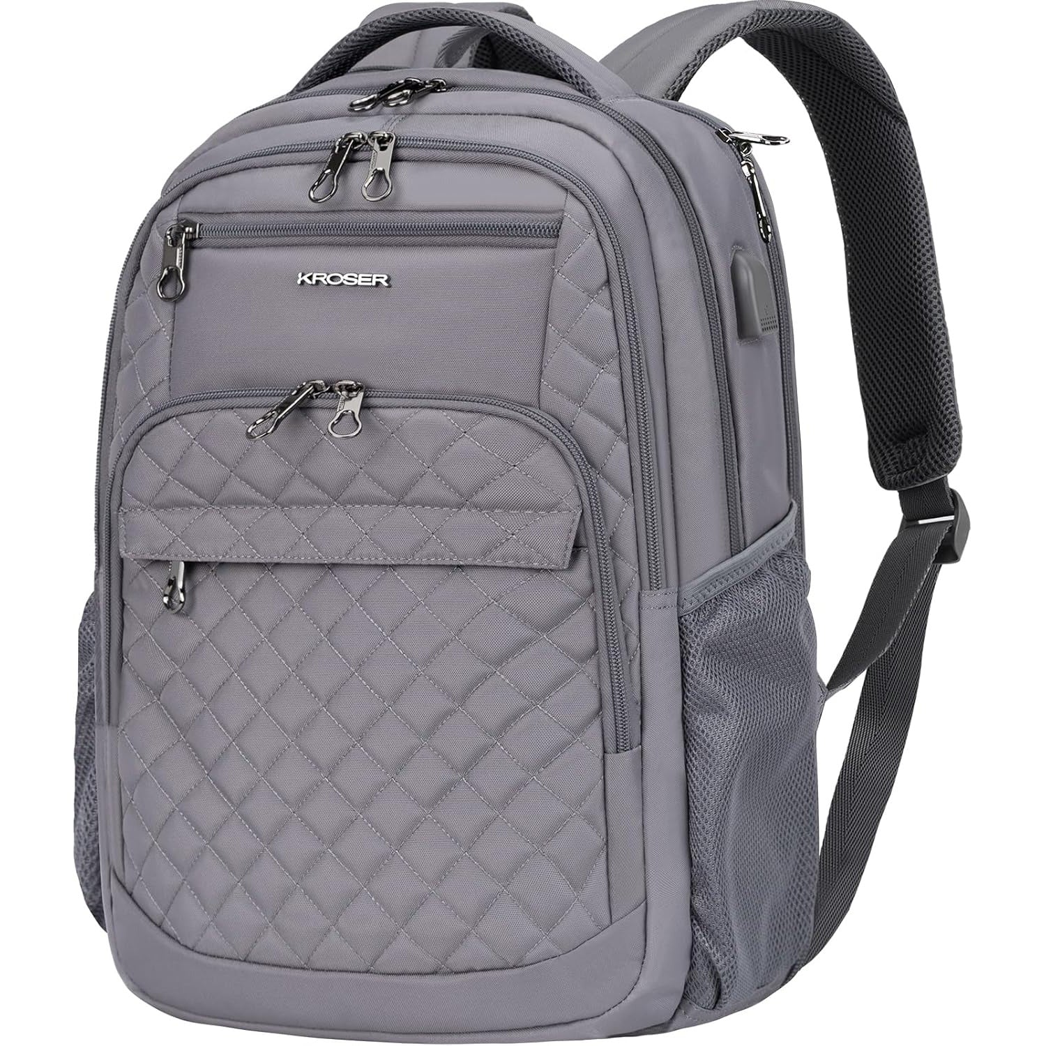 KROSER 17 Inch Quilted RFID Laptop Backpack with USB