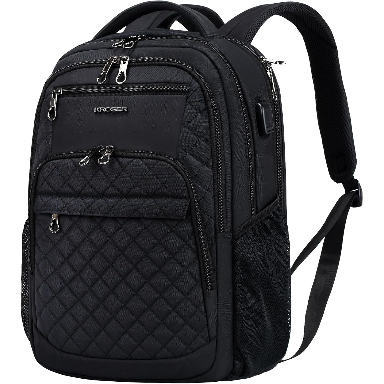 KROSER 17 Inch Quilted RFID Laptop Backpack with USB