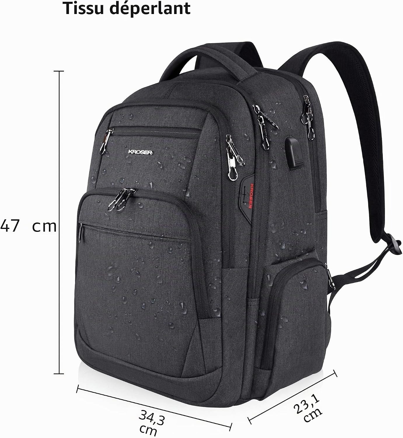 KROSER 17.3" Business Laptop Backpack with RFID