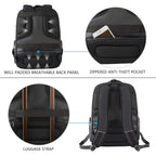 KROSER laptop backpack with padded breathable back panel and zippered anti-theft pocket.