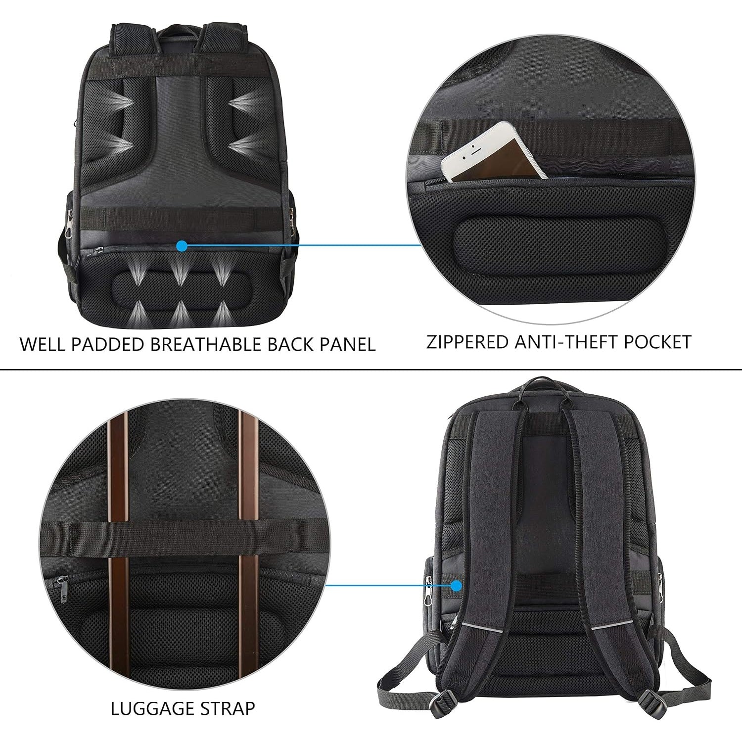 KROSER 17.3" Business Laptop Backpack with RFID