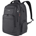 KROSER business laptop backpack in dark gray with front zip pockets and top handle.