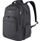 KROSER business laptop backpack in dark gray with front zip pockets and top handle.