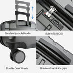 KROSER Steel Grey 20 Inch Expandable Carry-On Luggage
