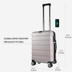 KROSER Light Purple 20 Inch Expandable Carry-On Luggage with TSA Lock