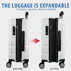 KROSER White 20 Inch Hardside Expandable Carry-On Luggage