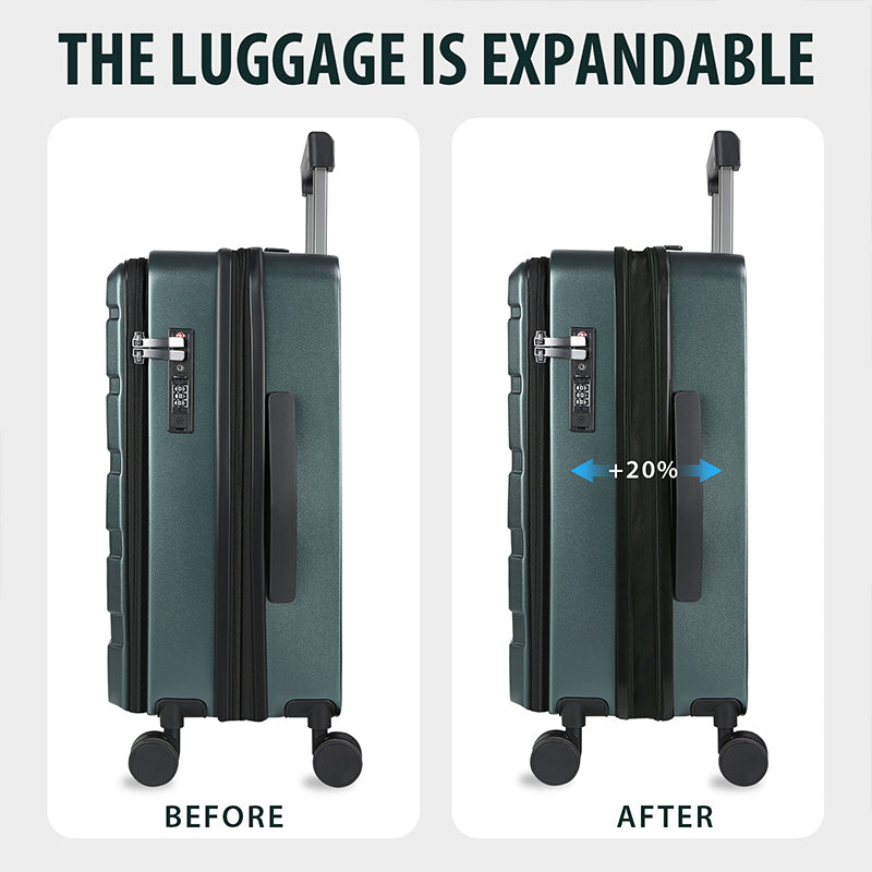 KROSER 20" Top-Loading Carry-On Luggage with USB & TSA Lock