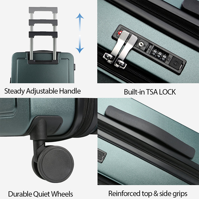 KROSER 20" Top-Loading Carry-On Luggage with USB & TSA Lock