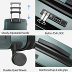 KROSER 20" Top-Loading Carry-On Luggage with USB & TSA Lock