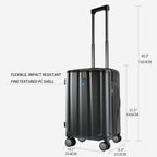 KROSER Black 20 Inch Expandable Carry-On Luggage with USB & TSA Lock