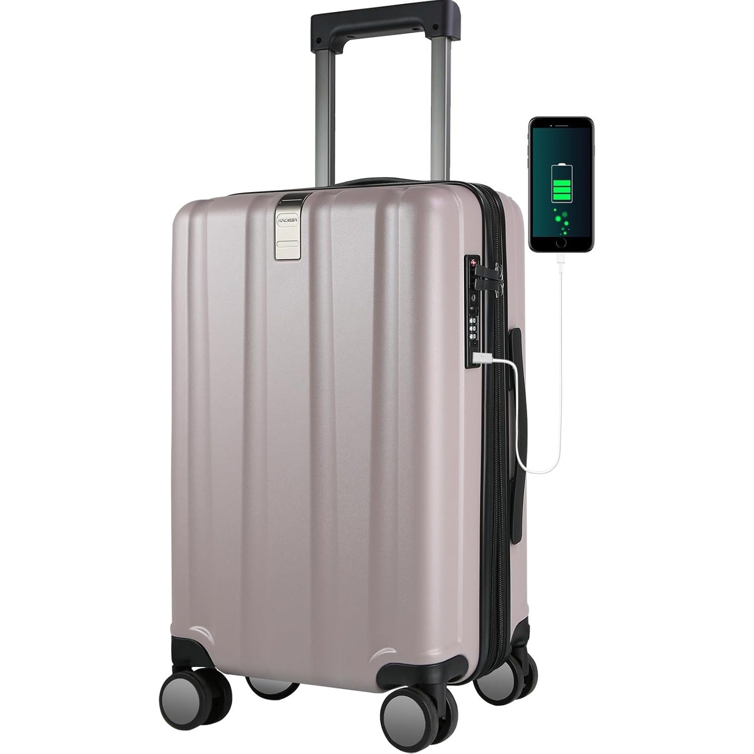 KROSER 20 Inch Hardside Carry-On with USB & TSA Lock