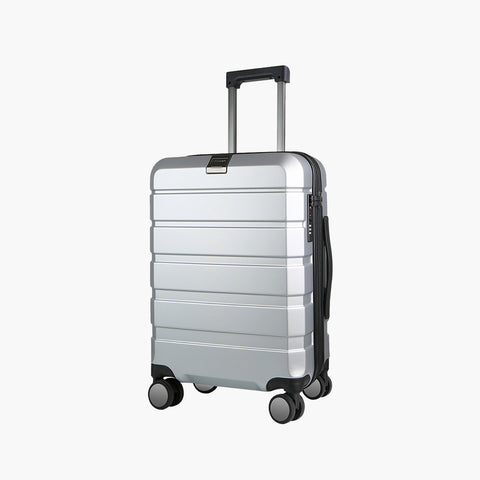 KROSER Hardside Expandable Carry On Luggage, Silver Grey