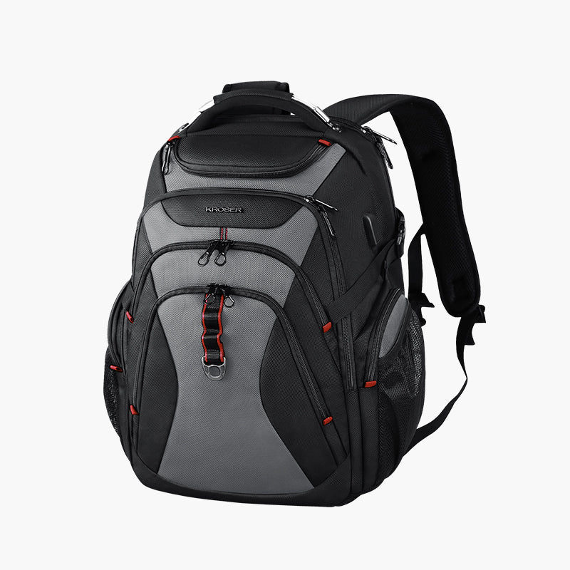 KROSER™ 17.3 Inch Travel Backpack,Large Business Laptop Bag.Black/Grey