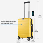 KROSER 20" Hardside Expandable Carry-On Luggage with TSA Lock