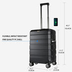 KROSER 20" Hardside Expandable Carry-On Luggage with TSA Lock