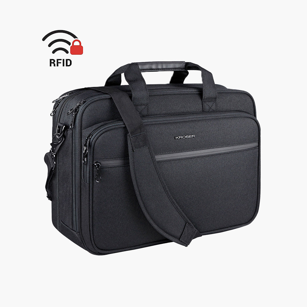 KROSER 17.3" Expandable Laptop Briefcase with RFID