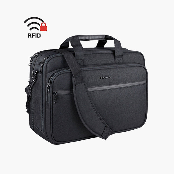 KROSER 17.3" Expandable Laptop Briefcase with RFID
