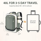 KROSER Travel Laptop Backpack 17.3" Carry-On Backpack for Weekend Trips