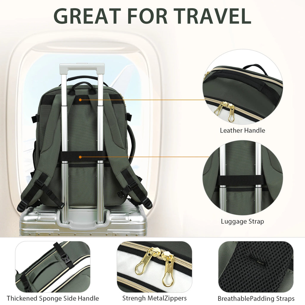 KROSER Travel Laptop Backpack 17.3" Carry-On Backpack for Weekend Trips