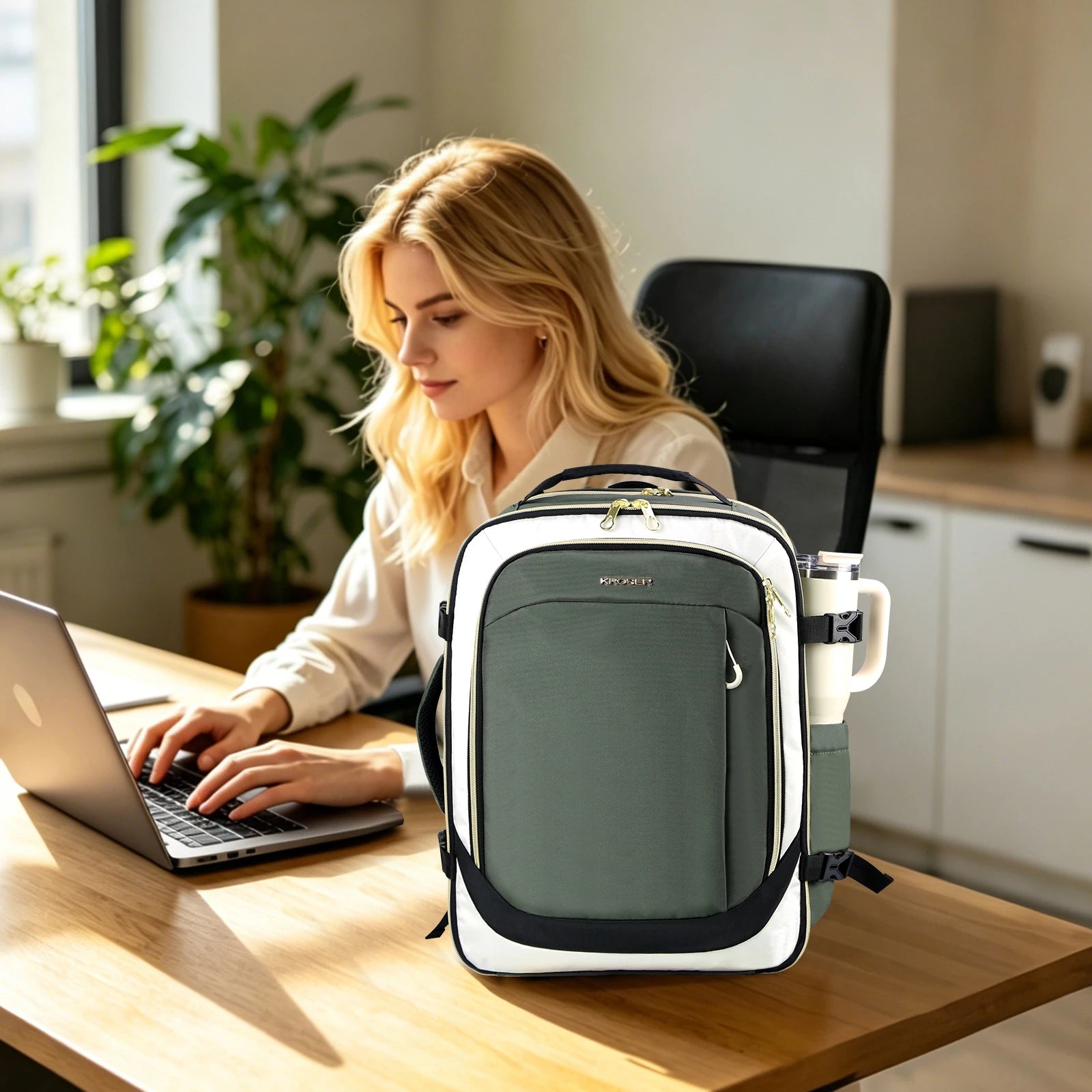 KROSER Travel Laptop Backpack 17.3" Carry-On Backpack for Weekend Trips