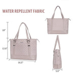 KROSER-KROSER 15.6" Quilted Laptop Tote Bag with USB Port-9