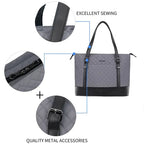 KROSER-KROSER 15.6" Quilted Laptop Tote Bag with USB Port-16