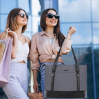 KROSER-KROSER 15.6" Quilted Laptop Tote Bag with USB Port-29