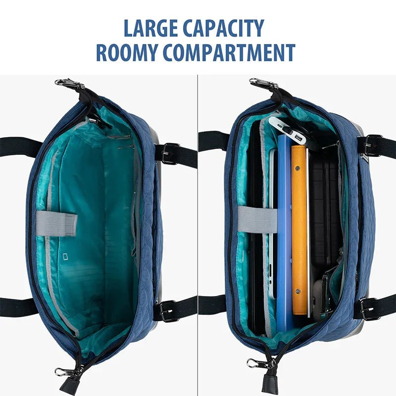 KROSER-KROSER 15.6" Quilted Laptop Tote Bag with USB Port-24
