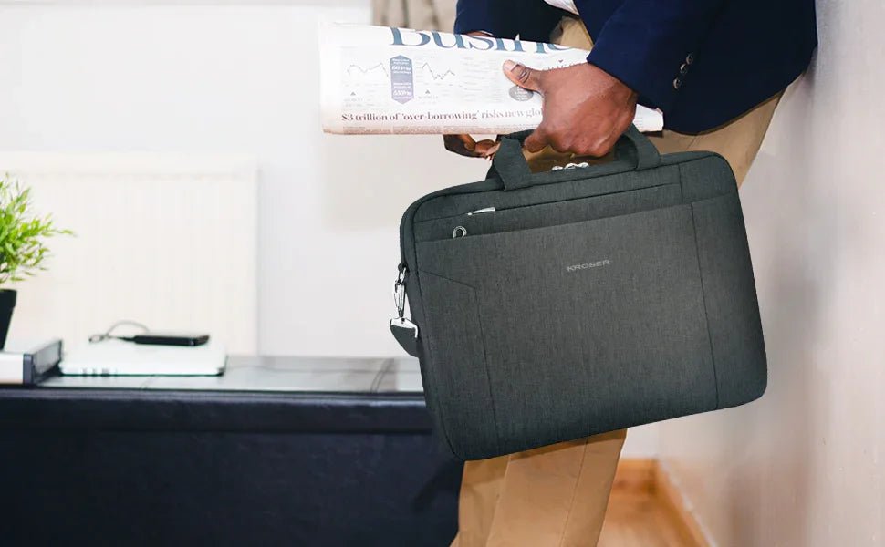 KROSER 15.6" TSA-Friendly Laptop Briefcase for WorkTAM-2801D-LightGrey-USLightGreyUS