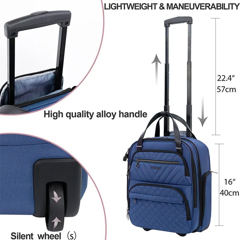 KROSER 16" Underseat Carry-On Suitcase with Laptop Compartment - KROSER