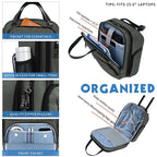 Army green underseat carry-on suitcase with laptop compartment and front zip pockets